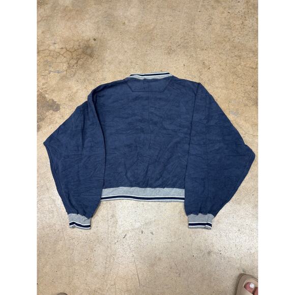 Champion Vintage 90s Reverse Weave Navy Crewneck Cropped Oversized Sweater - Picture 4 of 11